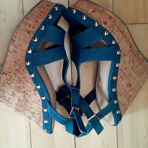 Denim Wedges